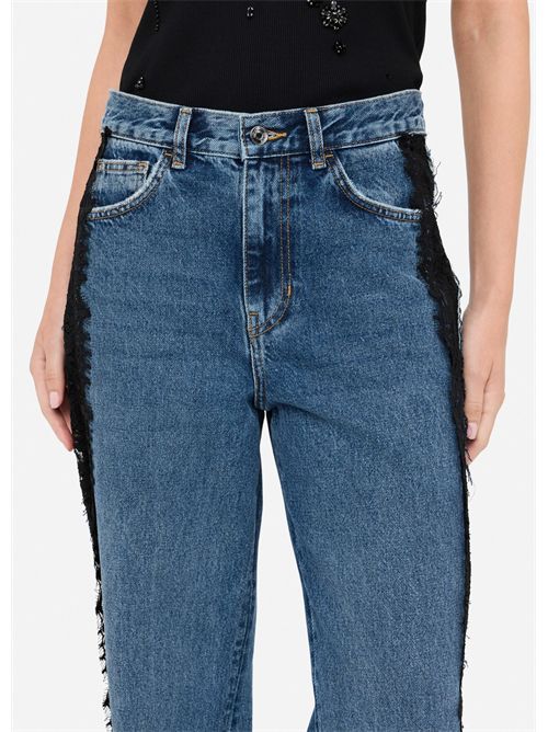 Jeans straight con pizzo LIU JO | UF5216D0290/78940